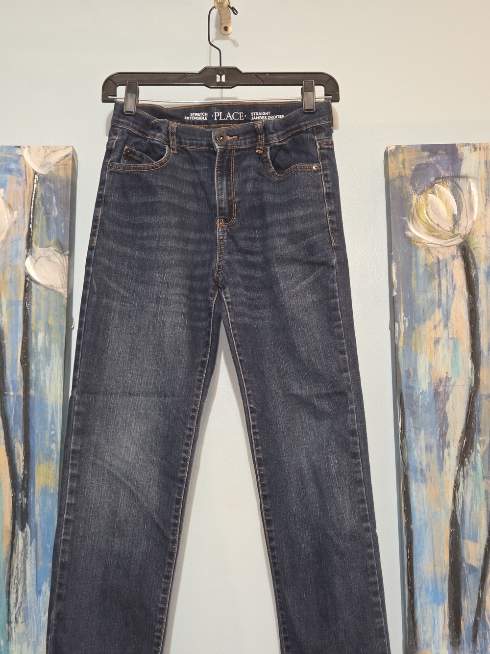 Kids Place Young Girl's Straight Leg Jeans in Dark Indigo